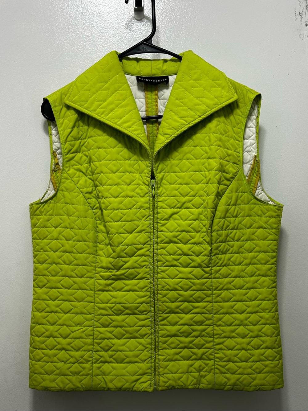 Randy Kemper Lime Quilted Zip-Front‎ Vest